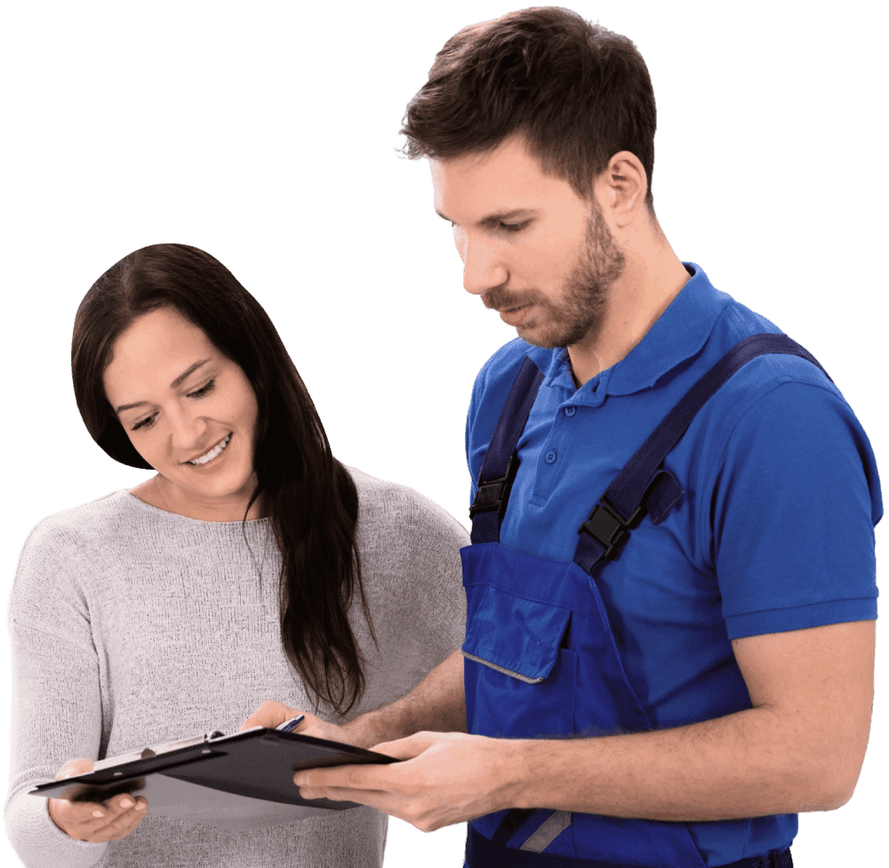 Frame 2095584972 A man and woman looking at an ipad.